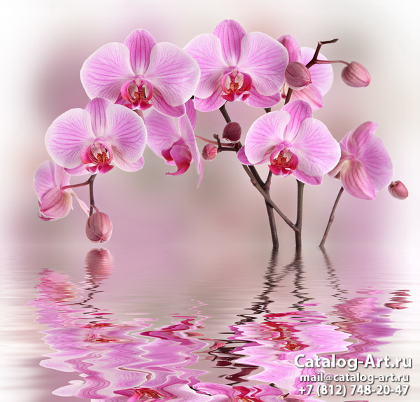 Натяжные потолки с фотопечатью - Розовые орхидеи 106